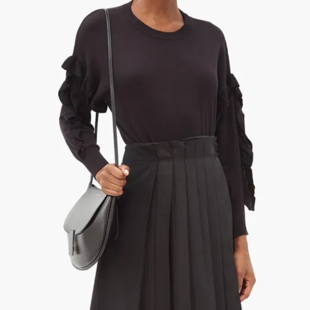 Max Mara Weekend Silk Cotton Vero Ruffle Sleeve Sweater‎ Size XS